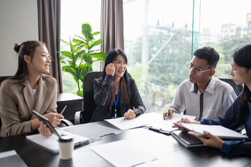 Business people signing contract making deal with real estate agent Concept for consultant home insurance Real estate investment Property insurance security. Real estate agent.