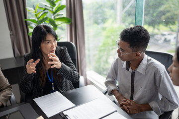 Business people signing contract making deal with real estate agent Concept for consultant home insurance Real estate investment Property insurance security. Real estate agent.