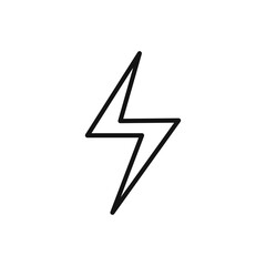 Lightning bolt icon Thin line art isolated