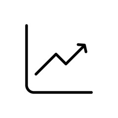 Line chart icon Thin line art isolated