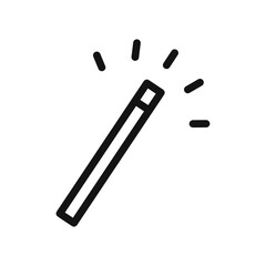 Magic wand icon Thin line art isolated