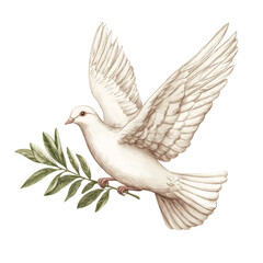 Obraz premium Dove of Peace with Olive Branch.