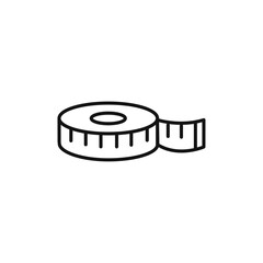 Meter tape icon Thin line art isolated