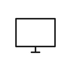 Monitor icon Thin line art isolated