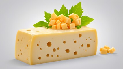Monterey Jack isolated on transparent background