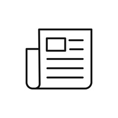 News icon Thin line art isolated