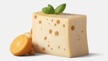 Monterey Jack isolated on transparent background