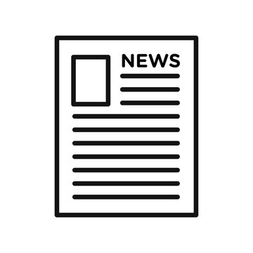 recommend clip art: Newsletter icon Thin line art isolated