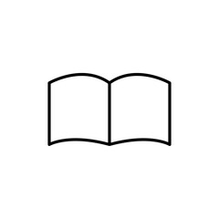 Open Book icon Thin line art isolated