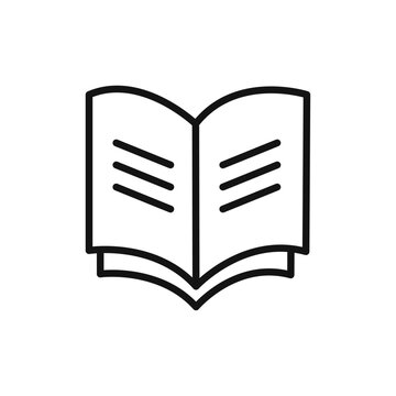 recommend clip art: Open Book icon Thin line art isolated