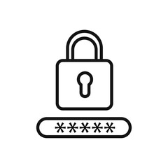 Password icon Thin line art isolated