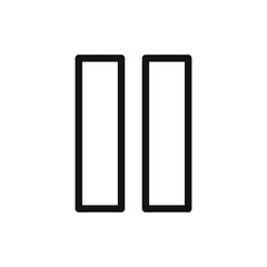 Pause icon Thin line art isolated
