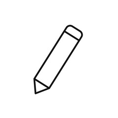 Pencil icon Thin line art isolated