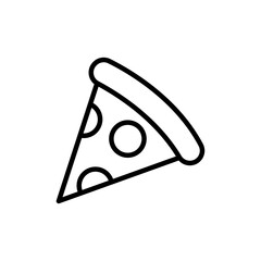 Pizza slice icon Thin line art isolated