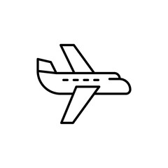 Plane icon Thin line art isolated