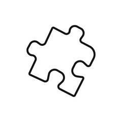 Fototapeta premium Puzzle piece icon Thin line art isolated