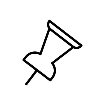 recommend clip art: Push Pin icon Thin line art isolated