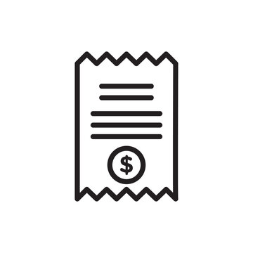 recommend clip art: Receipt icon Thin line art isolated