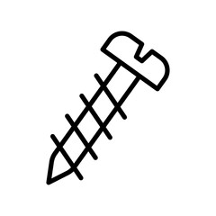 Screw icon Thin line art isolated