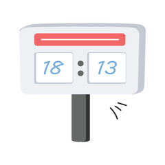 Digital scoreboard displaying the match score in real time