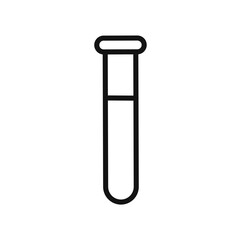 Test tube icon Thin line art isolated