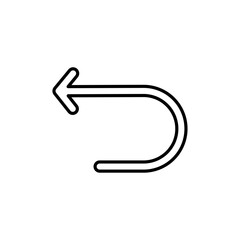 Fototapeta premium Undo icon Thin line art isolated