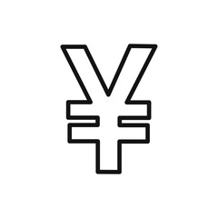 Yen icon Thin line art isolated