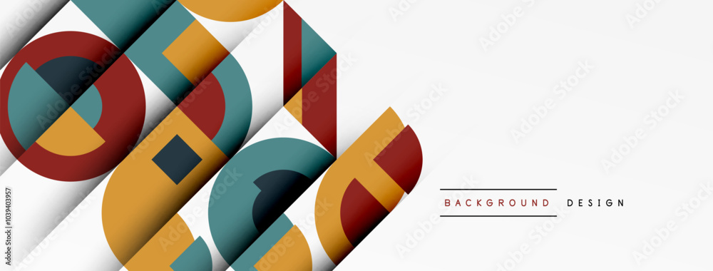 Poster geometric design abstract background - circles squares