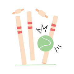 Trendy icon of stumps down in hand drawn style