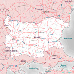 Fototapeta premium Simple outline map of Bulgaria coloring page