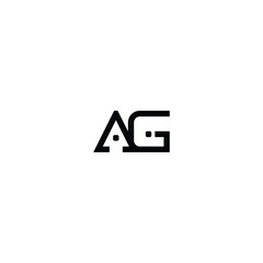 Obraz premium AG monogram logo design letter text name symbol monochrome logotype alphabet character simple logo