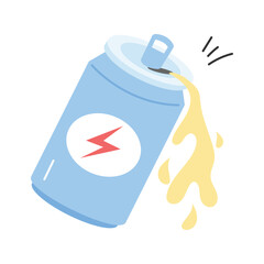 Protein shake, flat style icon of energy drink, customizable vector