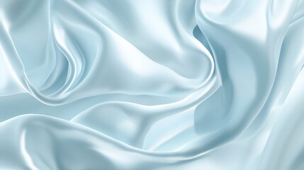 Naklejka premium Luxury Serenity: Elegant Pale Blue Silk Backdrop for High-End Skincare Products | Cinematic Lighting Mockup