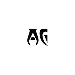 Obraz premium AG monogram logo design letter text name symbol monochrome logotype alphabet character simple logo