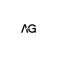 Obraz premium AG monogram logo design letter text name symbol monochrome logotype alphabet character simple logo