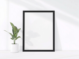 versatile mockup showcases a blank black frame, ideal for showcasing your artwork, photography, or typography.