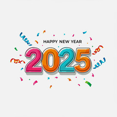 Happy new year 2025 background, blank canvas for festive inscriptions and designs, New Year's card, screensaver, banner.