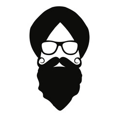 Sikh Singh Punjabi turbans symbol design graphic
