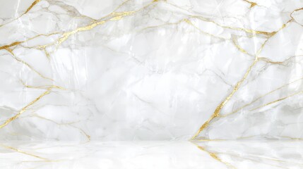 Fototapeta premium Luxe Marble Backdrop with Gold Accents for Skincare Display | Elegance in Light and Detail