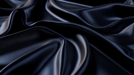 Fototapeta premium Luxurious Navy Silk Backdrop Mockup with Cinematic Lighting for Skincare Products