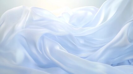 Obraz premium Serene Beauty - Elegant Blue Chiffon Luxury Backdrop for Skincare Imagery with Cinematic Lighting