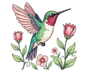 hummingbird coloring page for kids
