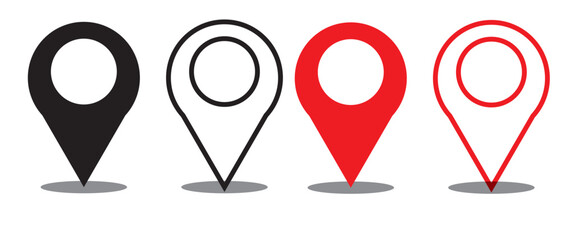 Vector Location pin icon Set.