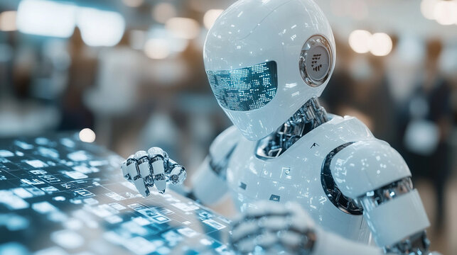 Exploring the intersection of advanced robotics and digital technology a search engine robot assembling data in a virtual environment