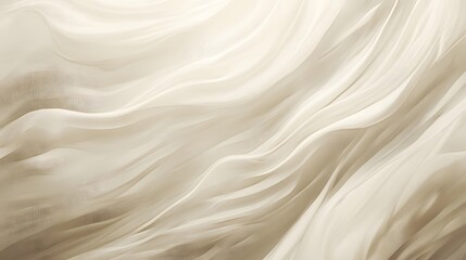 Fototapeta premium A close-up of an abstract beige fabric texture with fluid, flowing waves that create a soft and minimal aesthetic..