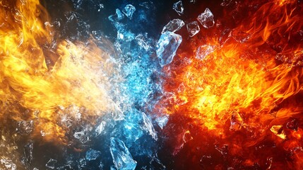 Abstract background with fire and ice.