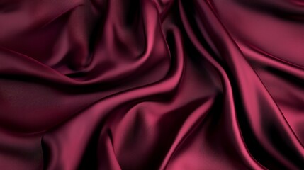 Obraz premium Luxurious Burgundy Silk Backdrop Mockup with Soft Lighting for Premium Skincare Products, Elegant and Cinematic Setting
