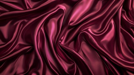 Obraz premium Luxurious Burgundy Silk Backdrop Mockup with Soft Lighting for Premium Skincare Products Presentation