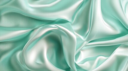 Fototapeta premium Luminous Aqua Silk Luxury Backdrop for Skincare Product Photography | Tranquil Beauty Mockup with Cinematic Light