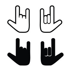 Obraz premium Rock and roll, heavy metal arm icon. Illustration vector